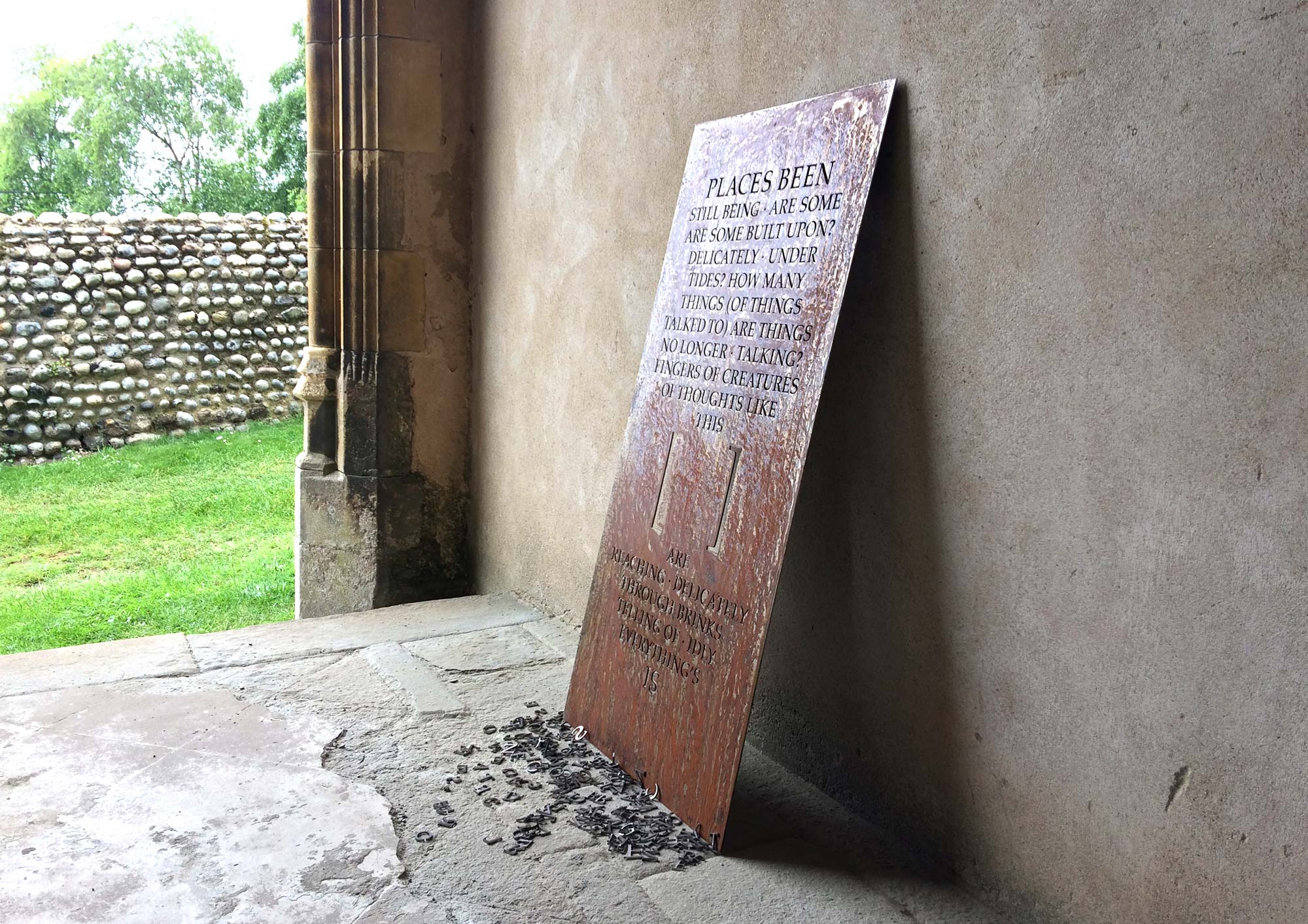 view of places been in the west porch of st margarets church, Cley-next-the-sea